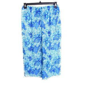 Vintage 90s Y2K Womens M Pants Gloria Vanderbilt Sheer Floral Wide Leg Crop